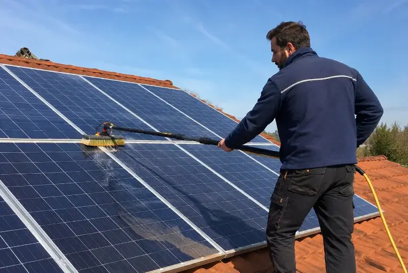 Nettoyage et entretien de panneaux solaires à la Palme